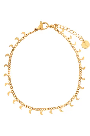essentialistics Armband kleine maantjes - Volwassenen - Goudkleur - Stainless steel (verkleurt niet) - Verlengkettinkje