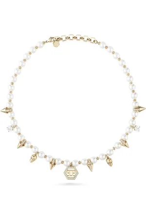 Philipp Plein PJ8EA06NU - Halsketting - Dames - 40cm - PP SPIKED PEARLS