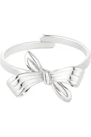 Yehwang One size ring met strik - Strik - Verstelbare ring - Zilveren ring - Roestvrijstaal - - Stainless Steel - Waterproof - Nikkel vrij - Kerst sieraden - Kerst cadeau - Ring voor tieners - Moederdag - Valentijn - Dames ringen