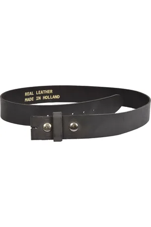 Merkloos Stijlvolle Grijze Leren Broekriem zonder Gesp - 4 cm Breed - 115 cm Lang - Aanpasbaar voor Eigen Gesp