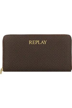 Replay Portemonnee Zip Around Wallet Donkerbruin