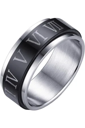 LGT JWLS Stalen Spinning ring met Romeinse Cijfers-17mm