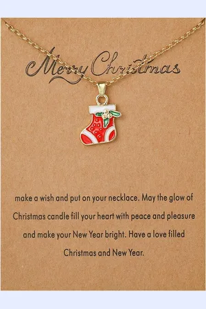 Bixorp Christmas Kerst Ketting met Kerstsok Goudkleurig - Kerst Cadeau voor Vrouwen - Cadeau voor haar