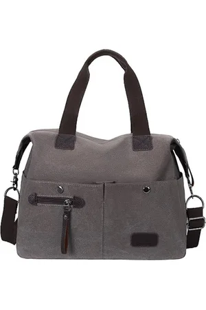 Merkloos Handtas voor dames, schoudertas, van canvas, grote capaciteit, handtas met handgreep, shopper voor winkelen, werk en vrije tijd, zwart