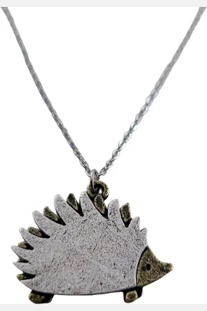 Sparkolia Egel Ketting - witbuikegel - titanium zilver -brons - sieraden