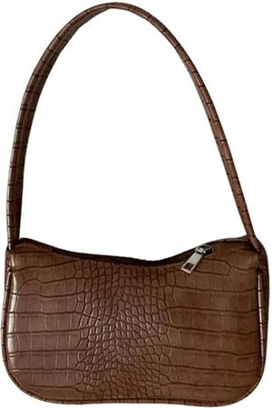Merkloos Schoudertas Cara - leerlook - croco print - - rits sluiting - mini bag - vrouwen - damestas