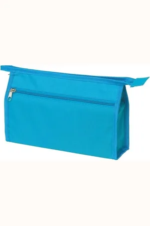 Merkloos Toilettas/make-up tasje - blauw - 28 x 18 cm - kinderen/volwassenen - Reis toilettas/etui - Handbagage