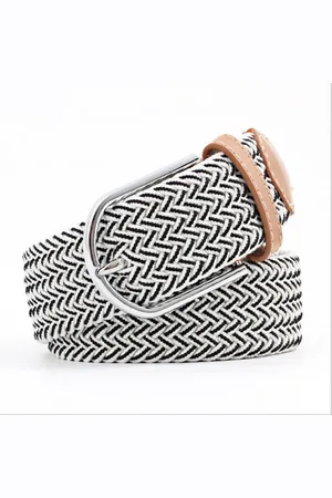 Lively Gevlochten elastische riem, geweven stretch riem heren en dames-100 - 130 cm- /zwart