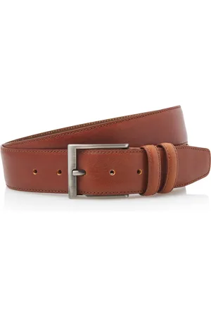 Timbelt Nette Leren pantalon riem - Heren - 4 cm - - Premium - Echt leer - maat 115 - Totale lengte riem 130 cm