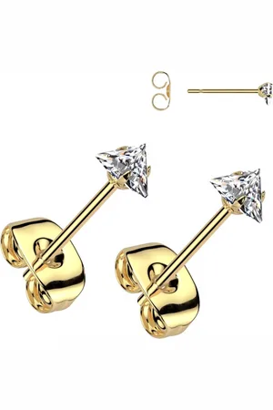 LMPiercings NL Oorbellen triangle 3 mm goud