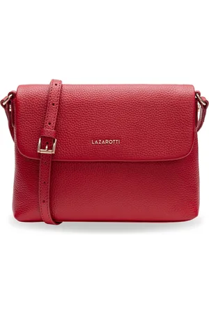 Lazarotti Leren Schoudertas Bologna Leather Flap Crossbody Bag Rood