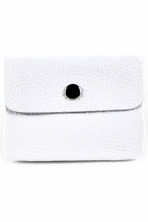 Merkloos Leren portemonnee | Etui | Wit | Made in Italy