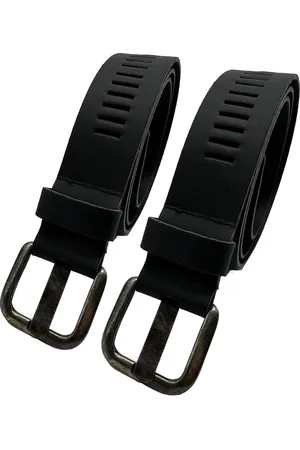 ARIES Heren Riem - Leren Riem - Lederen Riem - Past Altijd - Mat - 95 cm - 4 cm breed - Totale lengte 110 cm - - 2 Pack