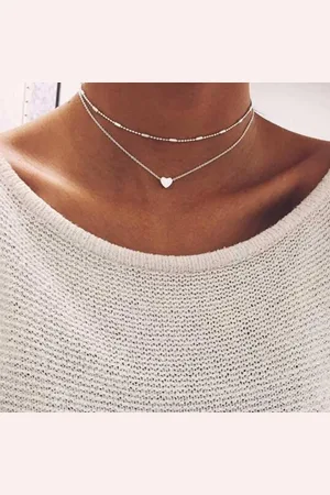 Joboly Multilayer hartjes coin hart ketting - Dames - - 40-45 cm