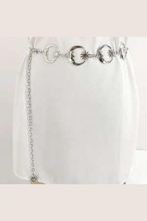 WiseGoods Luxe Tailleriem Maan & Zon - Riem Voor Jurk / Rok - Riemen Voor Jurken & Rokken - Kleding Accessoires - Design