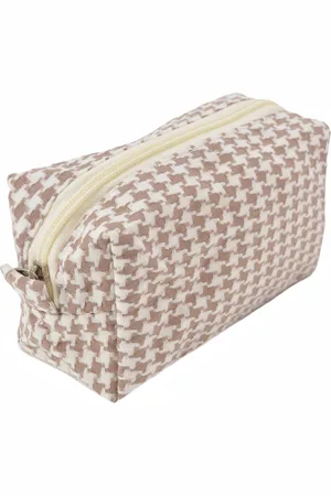 Fashion Favorite Pied-de-Poule Make-up Tas / Toilettas - | 18 x 10 x 10 cm | Katoen |