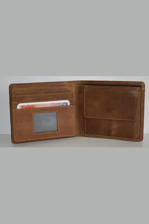 LEATHER DESIGN LD Heren Billfold - Portemonnee - Laag Model met verborgen vak - Hunter