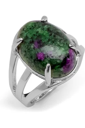 Zentana Zoisiet Robijn Ring - Cabochon Gezet - Edelsteen Ring - Wilskracht - Sieraden voor Vrouwen & Dames