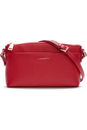 Lazarotti Leren Schoudertas Bologna Leather Crossbody Bag Rood