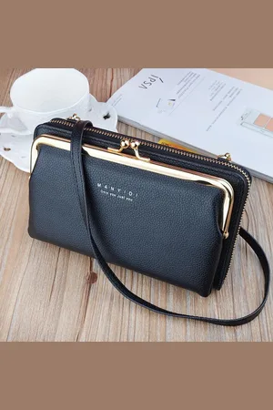 Merkloos Cross body Tas - Telefoontasje - Met ruimte voor pasjes