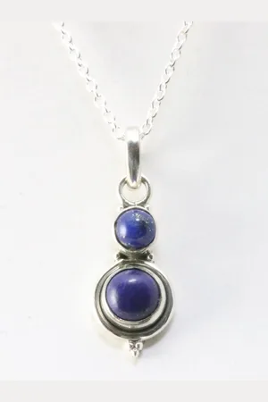 AsiAsia Fijne zilveren hanger met lapis lazuli aan ketting