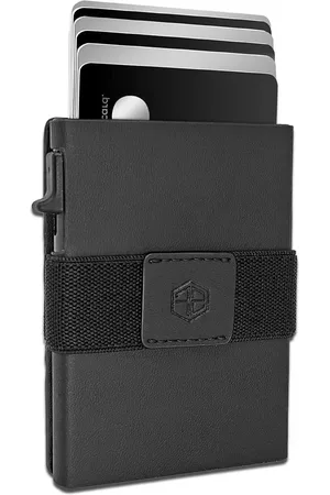 Merkloos Trinity Wallet Pop-up Kaartenetui voor Heren met Muntvak - RFID-bescherming - 10-12 Kaarten - Creditcardhouder - Kaartenportemonnee - Smart Wallet Zwart