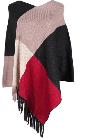 N3 Collecties Grote raster kleur bijpassende gebreide warme sjaal herfst en winter poncho