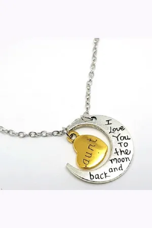 Fashion Jewelry Ketting Love To The Moon - Aunt - 62cm Kettinglengte - tante ketting