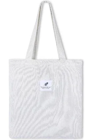 Merkloos Schoudertas Corduroy Ribstof - Creme
