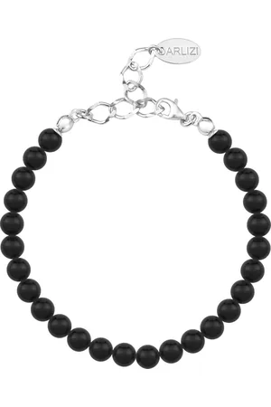 ARLIZI 1135 Parel Armband - Dames - 925 Sterling Zilver - 20 cm - 6 mm - Zwart
