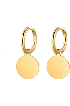 Akyol Oorhangers – Goudkleurig oorbellen - stainless steel oorbellen - munt oorbel - oorbellen voor kerst - oorbel - oorbellen - Goudenkleurig hang oorbellen – oorbellen