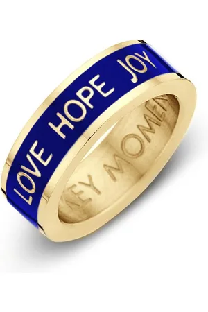 Key Moments 8KM-R0009-52 Stalen Ring - Dames - - Emaille - LOVE HOPE JOY
