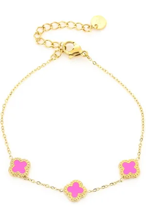 MICHELLE Minimalistische armband dames - Armband met klavertjes - - Armbanden - 16 + 3 cm - Gouden armband - Goud - Stainless Steel (verkleurt niet!) - Waterproof - Bracelet - Kerst - Kerst armband - Sinterklaas - Party - Moederdag - Valentijn