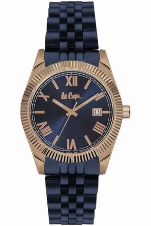 Lee LC06470.490 - Horloge - Analoog - Dames - stalen band - Blauw - Rosékleurig