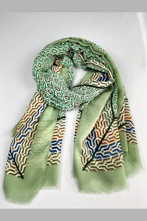 Modesjaals.nl Vrolijke zomersjaal van mooi materiaal 50 % katoen met 50% viscose
