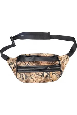 Merkloos Zwart/ slangenprint heuptasje/schoudertasje 30 cm voor meisjes/dames - Festival fanny pack/bum bag