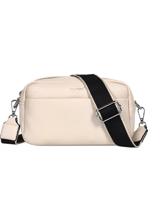 TAN.TOMI Dames Kleine Schoudertas - Lederen Tasje - 3 vakken - Crossbody Tas Dames - Tassenriem Zwart /