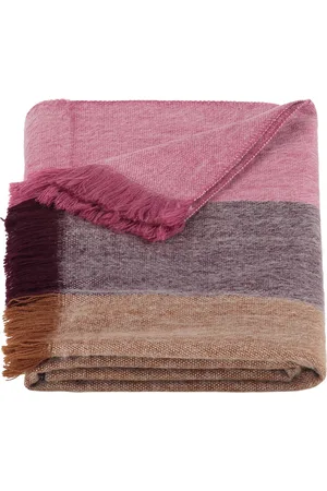 Alpaca Loca Gestreepte Sjaal - 200 x 65 cm - Rood, Paars