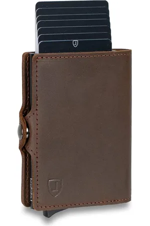 Merkloos Donkerbruin Elegant Classic - Luxe leren telefoonhoesje met kaarthouder