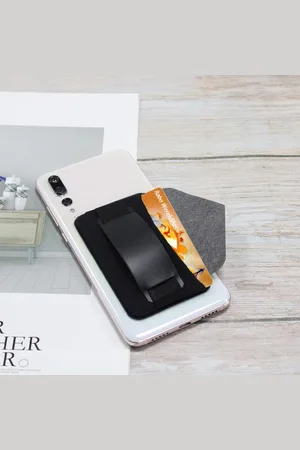 Merkloos Opplakbare Pasjeshouder met Sluiting - Zelfklevende Kaarthouder voor Mobiele Telefoon - Creditcardhouder - Portemonnee - Plakwallet - Anti-slip greep - Elastisch