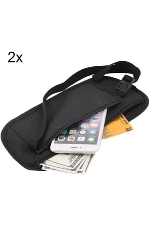 Merkloos 2x Undercover Money Belt heuptasje + 3X RFID kaart beschermhoes - Bankpas en ID-kaart