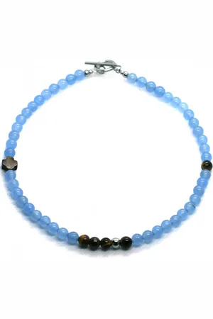 IBIZA MEN MENS JEWELLERY Jongens ketting aquamarijn 36cm - IbizaMen KIDS