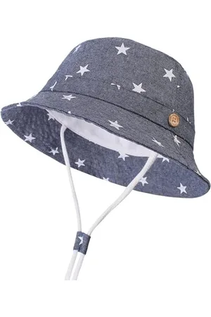 Merkloos Baby Zonnehoedje Peuter Zonbescherming Dierenkapje Unisex Zomer Bucket Hat met Kinband UPF 50+