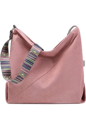 Merkloos Handtas voor dames, schoudertas, corduroy tassen, grote shopper, tote bag, schoudertas, casual crossbody tas voor school, kantoor, werk, reizen, uitstapjes, winkelen, , Retro