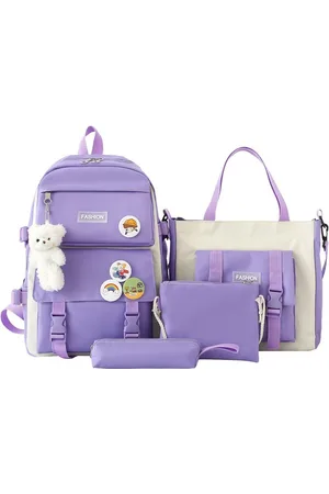 Merkloos 4-delige Waterdichte Schoolrugzak Set voor Kinderen & Tieners - Inclusief Lunchtas, Schoudertas & Etui - Stijlvol, boekentas voor zomer of school