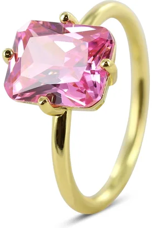 Silventi 9SIL-22572 Zilveren Ring - Dames - Zirkonia - Rechthoek -10 x 8 mm -