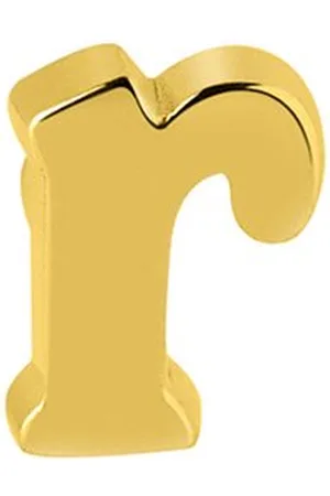 JUULRY Goud Plated Oorknop Letter r