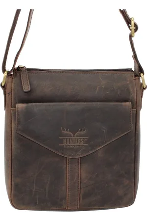 Merkloos Hunters Leren schoudertas Heren/Dames | 100% Leer |