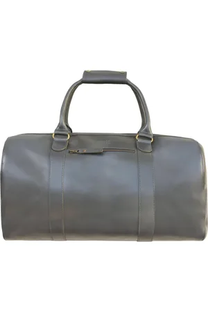 Buckle & Seam Leren Reistas Willow Yellow Weekender Antraciet
