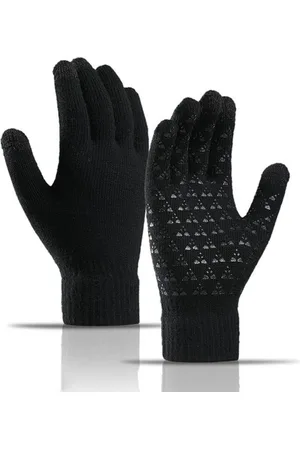 Merkloos 2 paar winter warme pluche en verdikte gebreide handschoenen - dames koudebestendige warme touchscreen handschoenen - heren handpalm antislip handschoenen